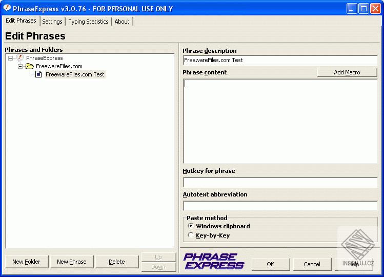 PhraseExpress Autotext