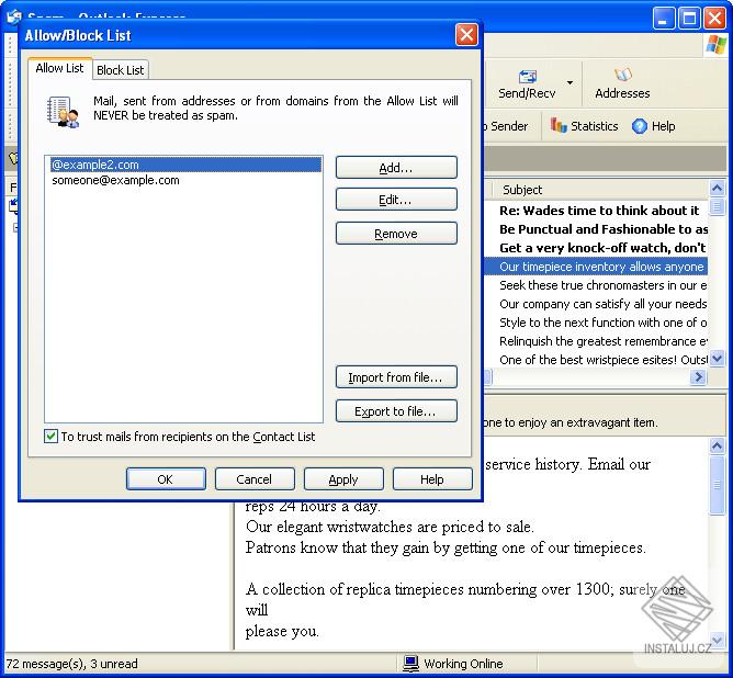 SpamBrave for Outlook Express and Windows Mail