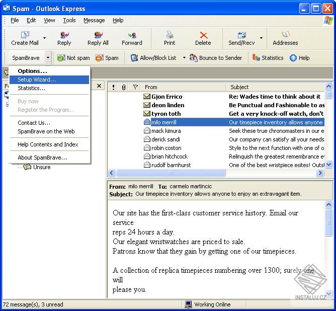 SpamBrave for Outlook Express and Windows Mail