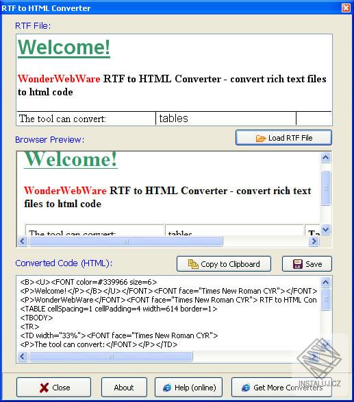 RTF to HTML Converter