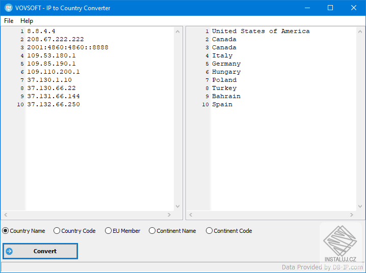 IP to Country Converter