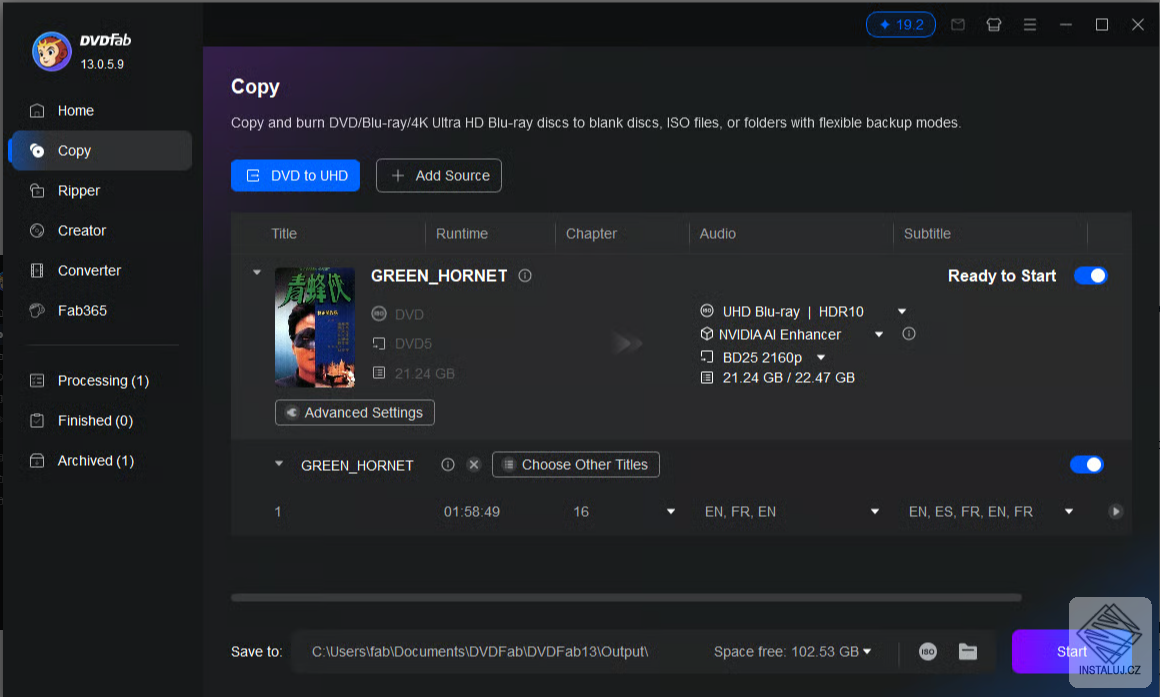 DVDFab DVD to UHD Converter AI