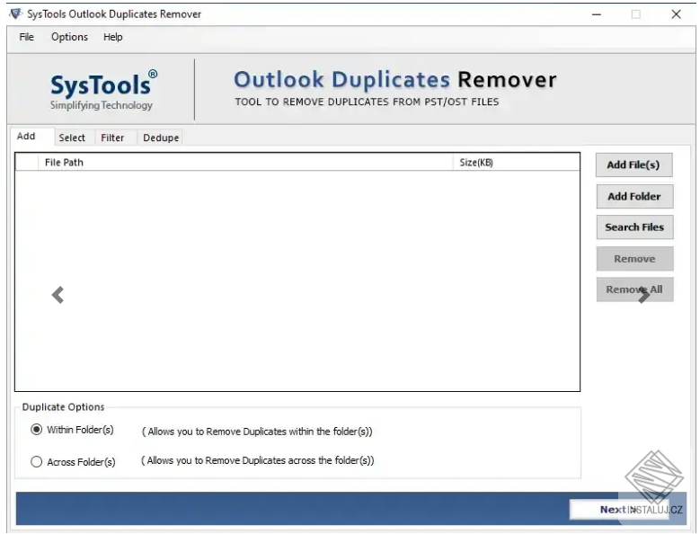 SysTools Outlook Duplicate Remover