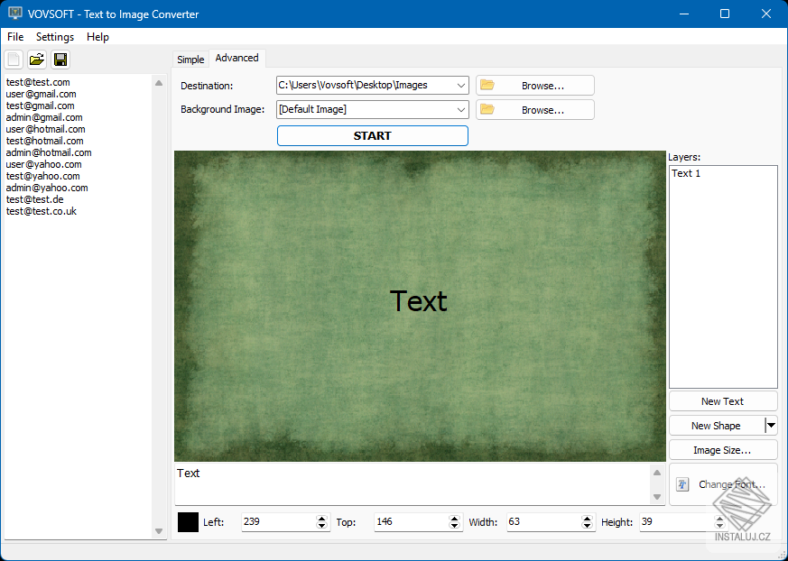Vovsoft Text to Image Converter