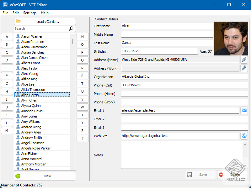 Vovsoft VCF Editor