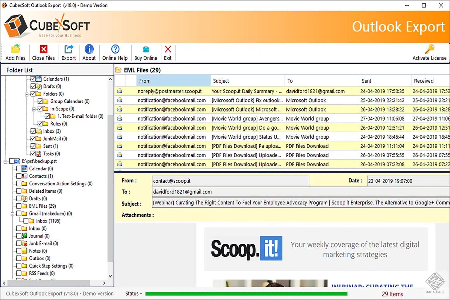 CubexSoft Outlook Export
