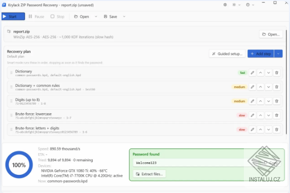 KRyLack ZIP Password Recovery