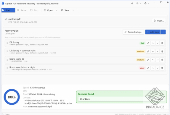 Krylack PDF Password Recovery