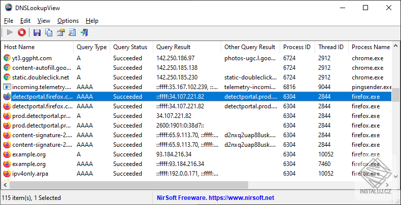 NirSoft DNSLookupView