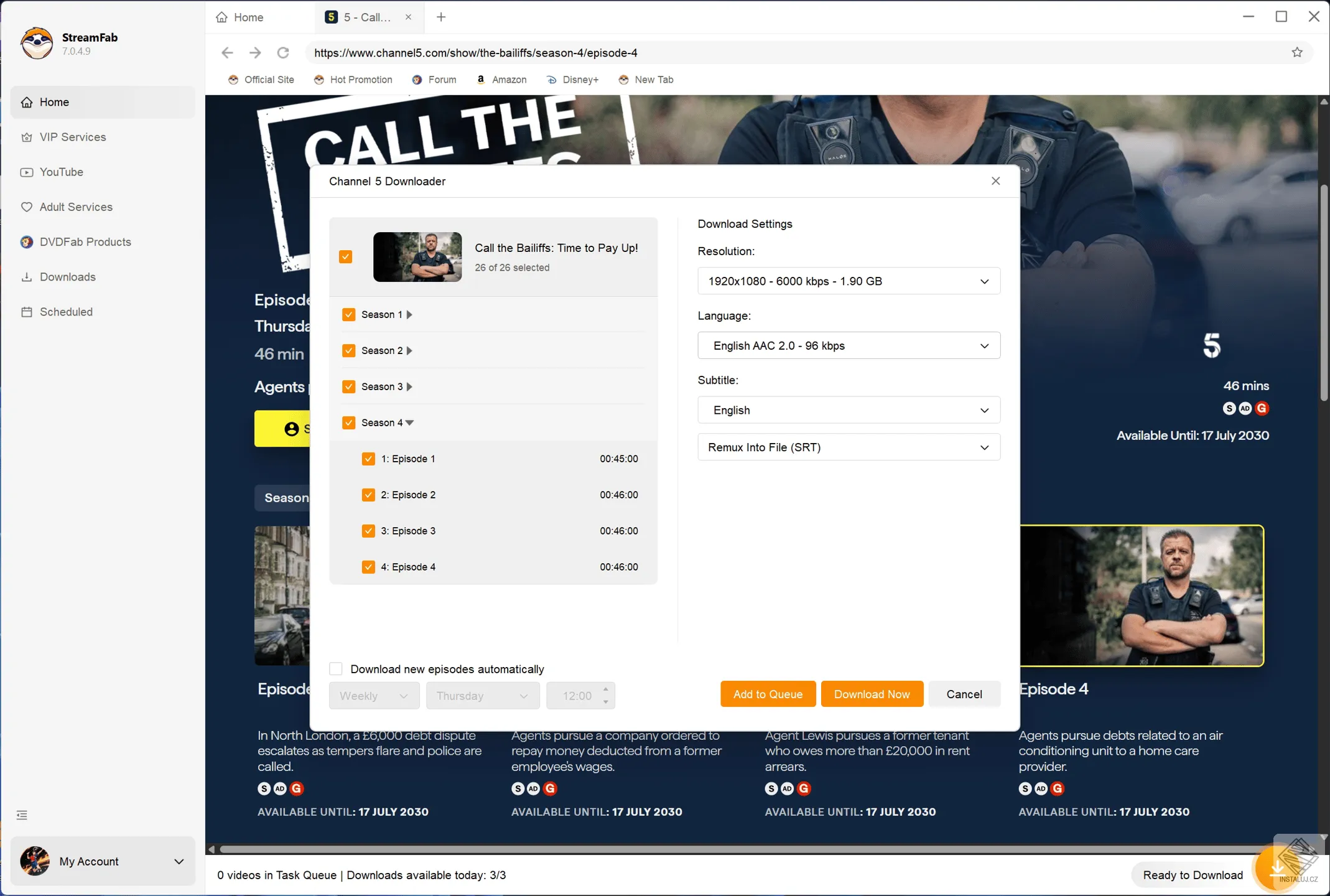 StreamFab Channel 5 Downloader