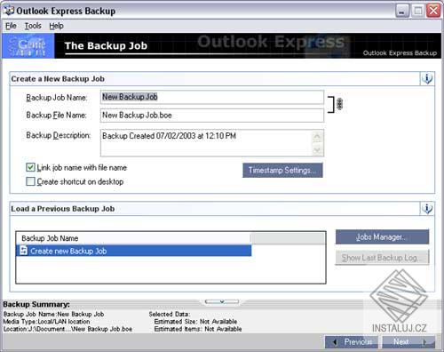 Genie Outlook Express Backup