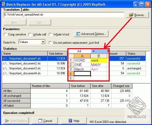 Batch Replacer for MS Excel