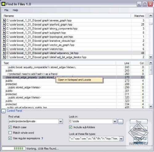 Find In Files