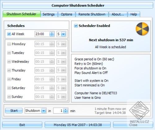 Shutdown Scheduler