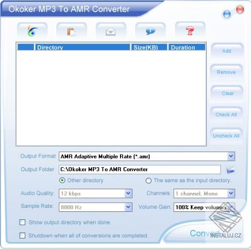 Okoker MP3 to AMR Converter