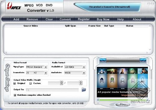 Apex MPEG VCD DVD Converter