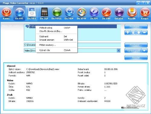 Magic Video Converter - čeština