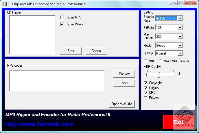 CD Ripper a WAV - MP3 Encoder