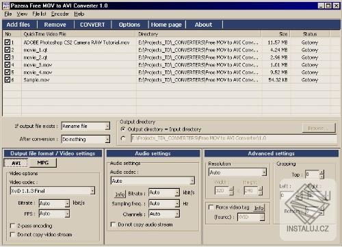 Pazera Free MOV to AVI Converter