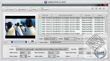 Alldj DVD to Sony PSP Ripper