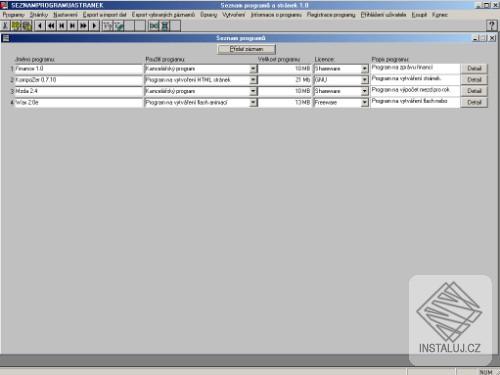 Seznam programů a stránek