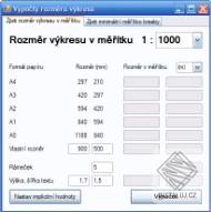 Výpočty rozměru výkresu
